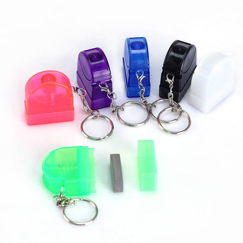 HA0927 ตรายางหมึกในตัว แฟลต แบบใส พร้อมพวงกุญแจ มี 8 สี แดง ฟ้า ม่วง เขียว เหลือง ชมพู ดำ น้ำเงิน สีสันสดใส พกพาสะดวก