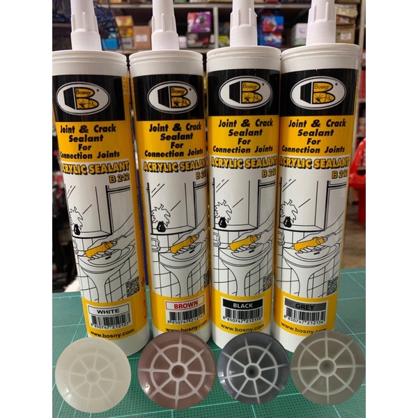 อะคริลิค DAP SEALANT BOSNY น้ำตาล,ดำ (ขายส่งยกลัง)(ราคารวมแวท) กาวซิลิโคน กระบอกยิงกาวซิลิโคน