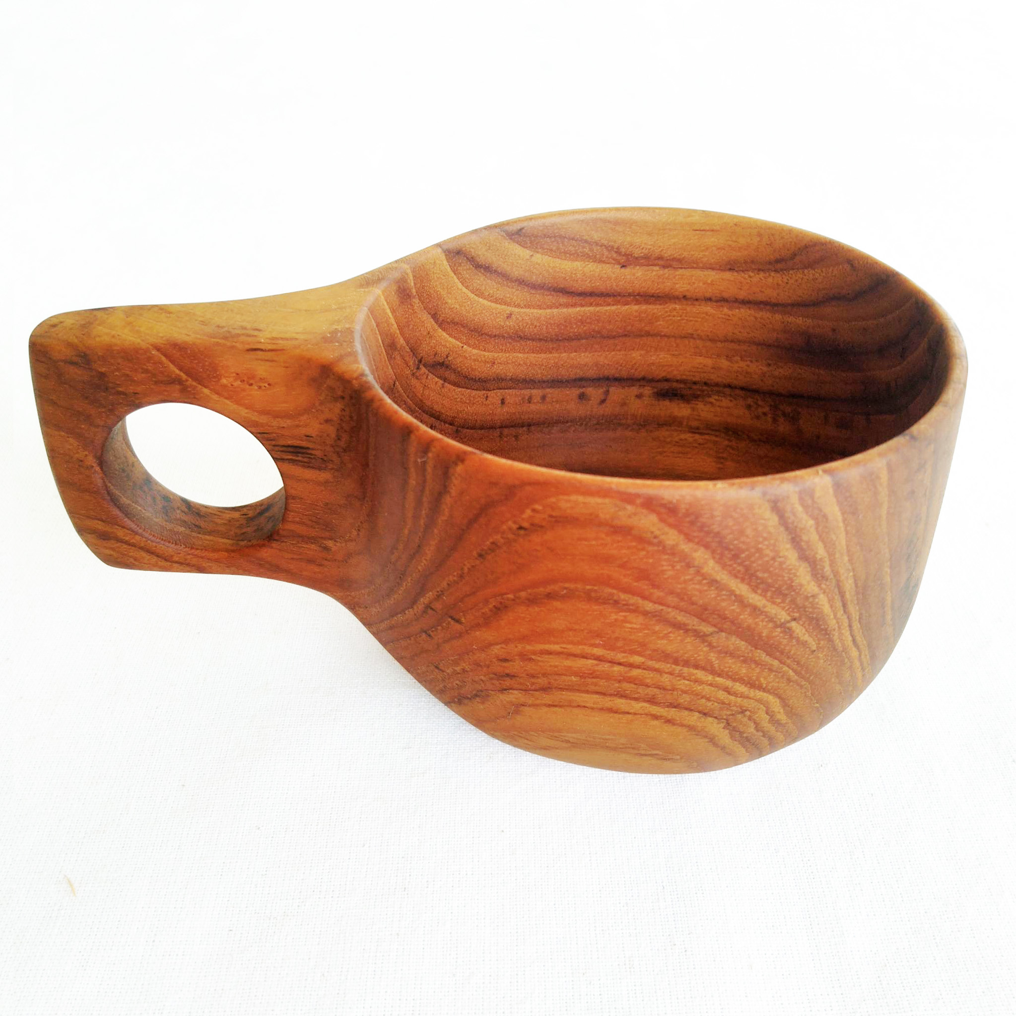 กูปรี แก้วกาแฟ ไม้สัก KOUPREY Vintage Natural Brown Teak Wood Coffee Cup Glass