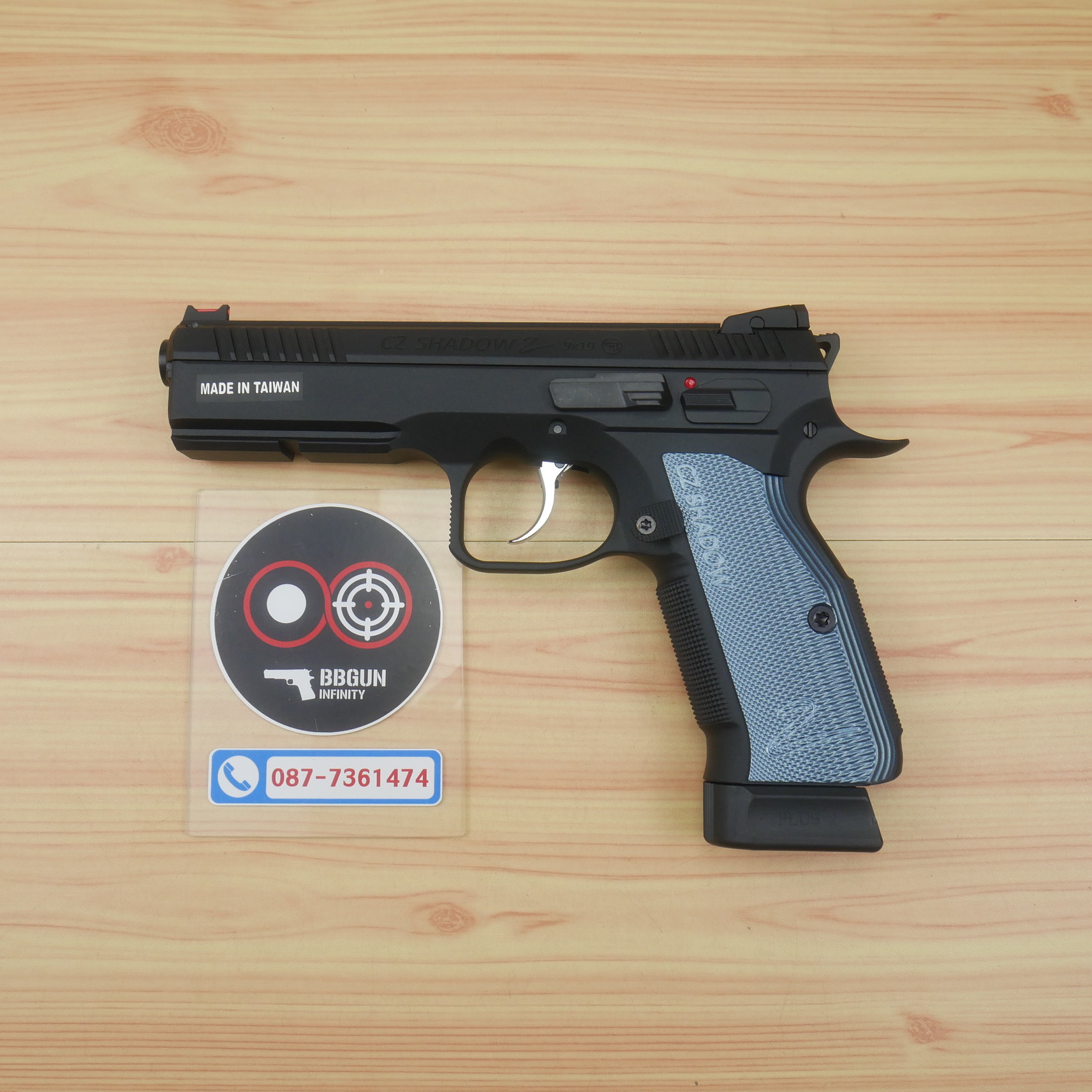 บีบีกันอัดแก๊ส KJ Works - CZ Shadow 2 ด้ามสีฟ้า BB GUN GAS