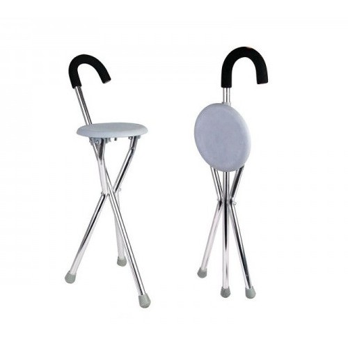 ไม้เท้า เก้าอี้พับ ไม้เท้าพร้อมที่นั่ง แบบพับได้