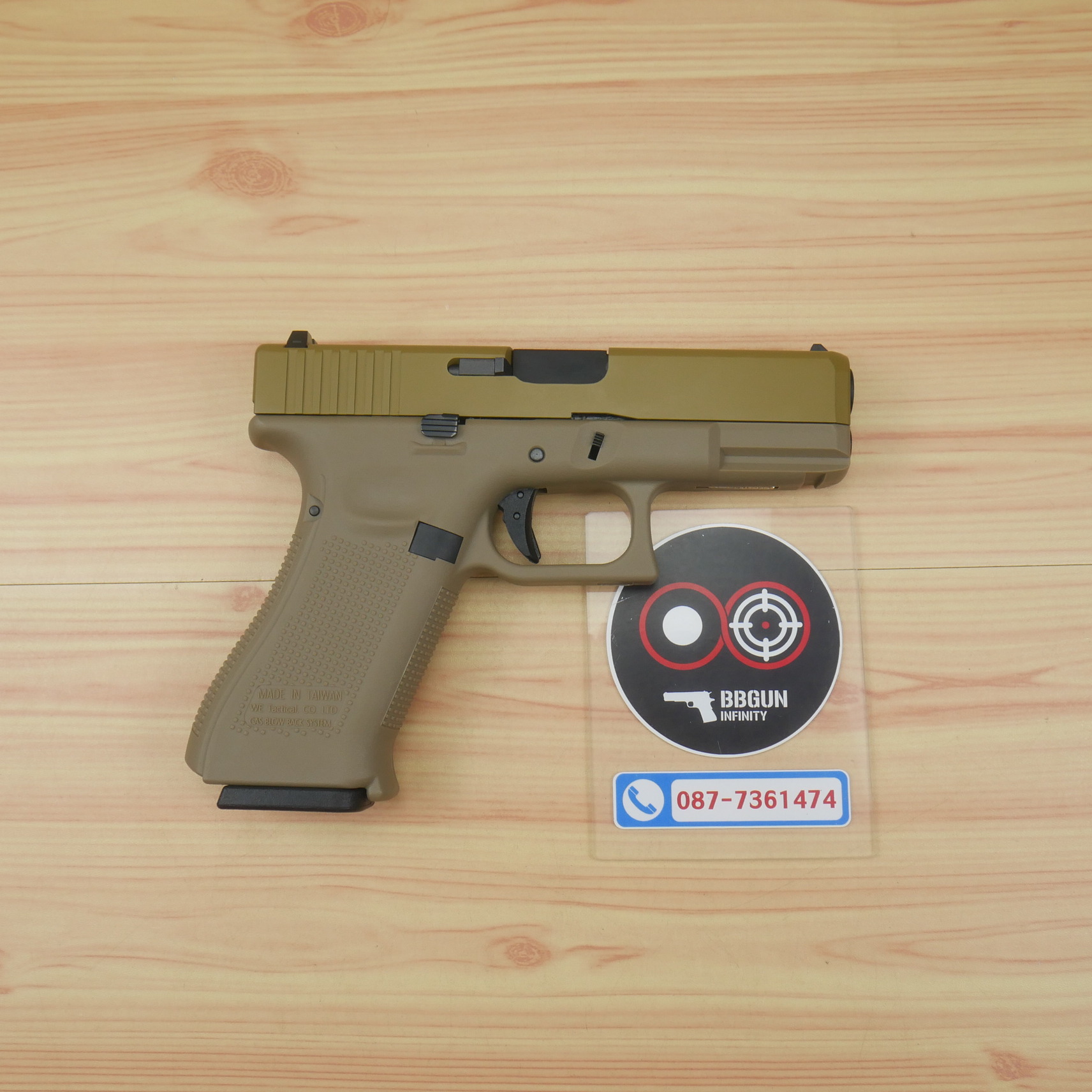 บีบีกันอัดแก๊ส WE G19X Glock19X GBB Tan สีทราย BB GUN
