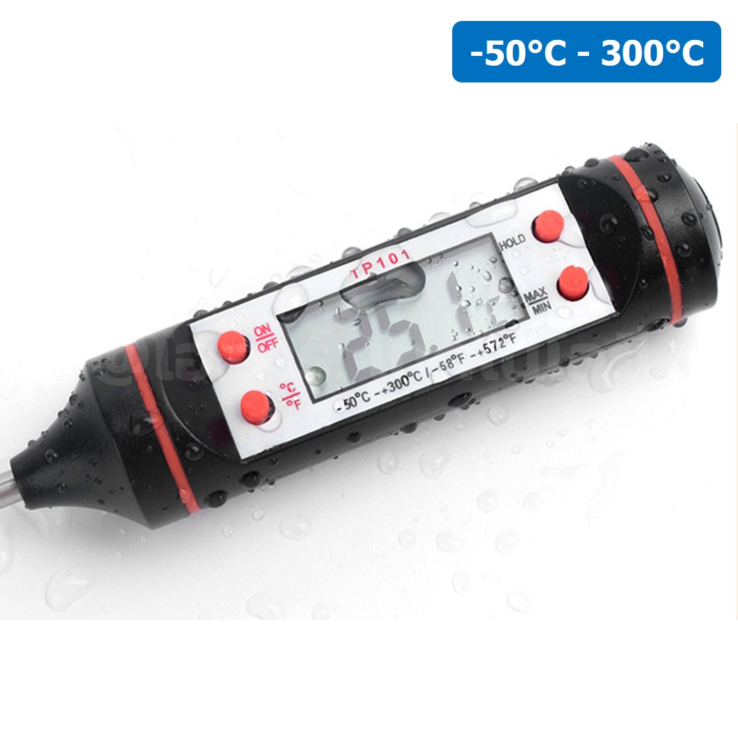 TP101 สีขาว white เครื่องวัดอุณหภูมิ เทอร์โมมิเตอร์ Thermometer (-50°C-300°C) ที่วัดอุณหภูมิอาหาร แบบปากกา