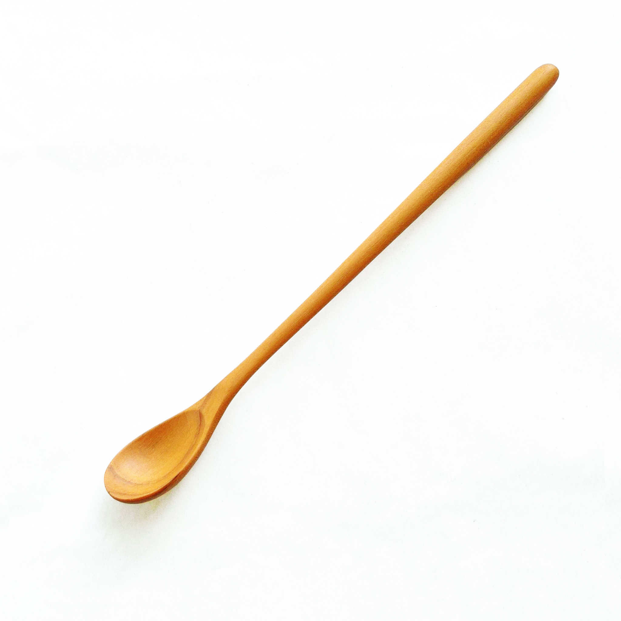 ช้อนค็อกเทลไม้สัก ช้อนบาร์ ช้อนด้ามยาว ไอศครีม น้ำปั่น ช้อนไม้ Wooden Cocktail Bar Mixing Twisted Handle Spoon Stirrer