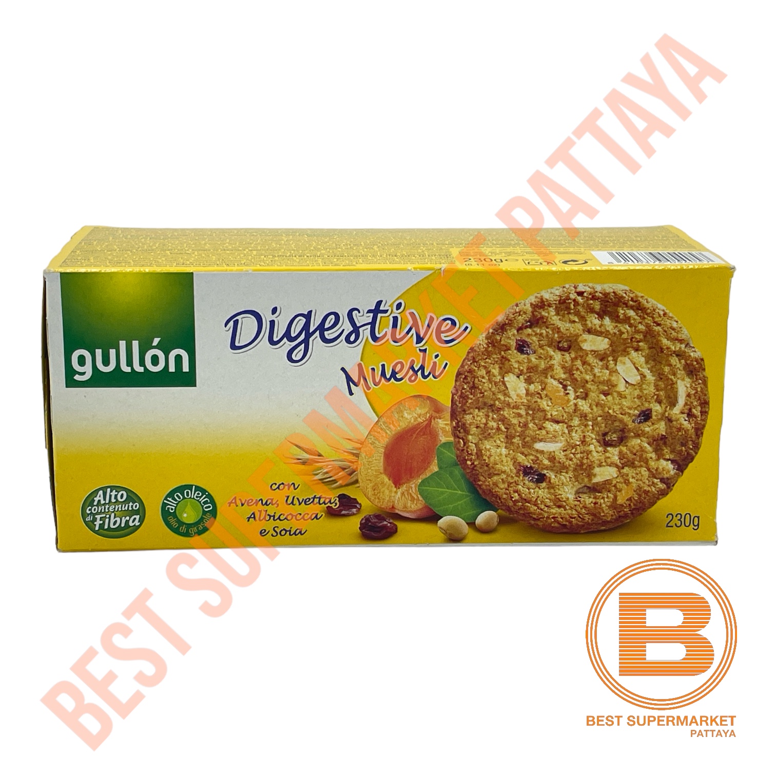 กูยอง ไดเจสทีฟ บิสกิต มูสลี่ 230 กรัม Gullon Muesli Digestive Biscuits 230 g.