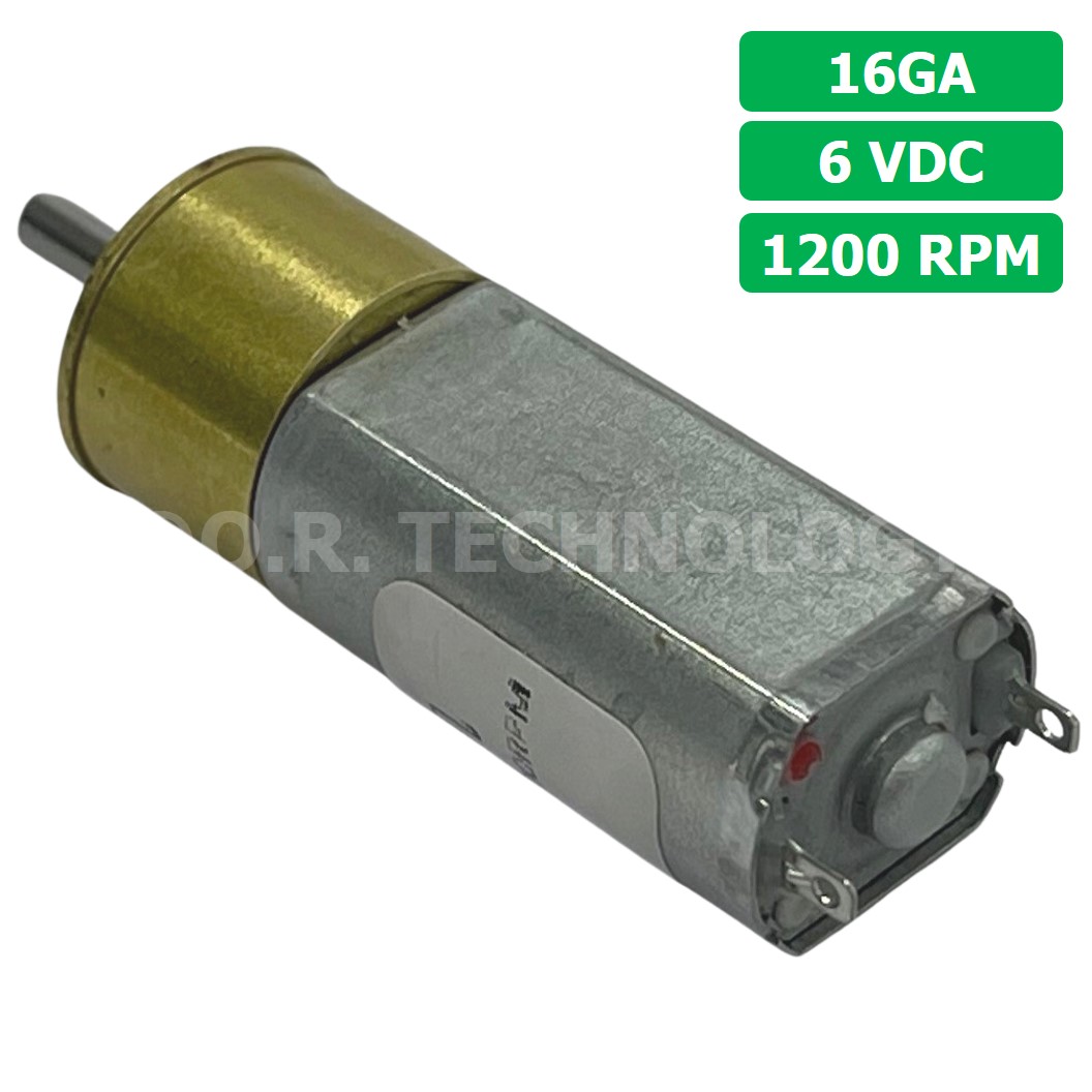 (1ชิ้น) 16GA 6VDC 1200RPM มอเตอร์ มอเตอร์เกียร์ Gear Motor DC 16GA แกนขนาด 3mm D Shaft มอเตอร์ทดเฟือง มอเตอร์รถ