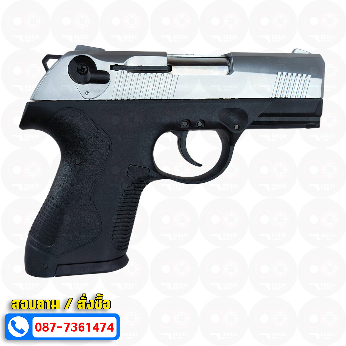 แบลงค์กัน BLOW TR14 AUTO MATTE CHROME เงินด้าน BLANK GUN ( 2 แม็กกาซีน+กล่องใส่ปืน )