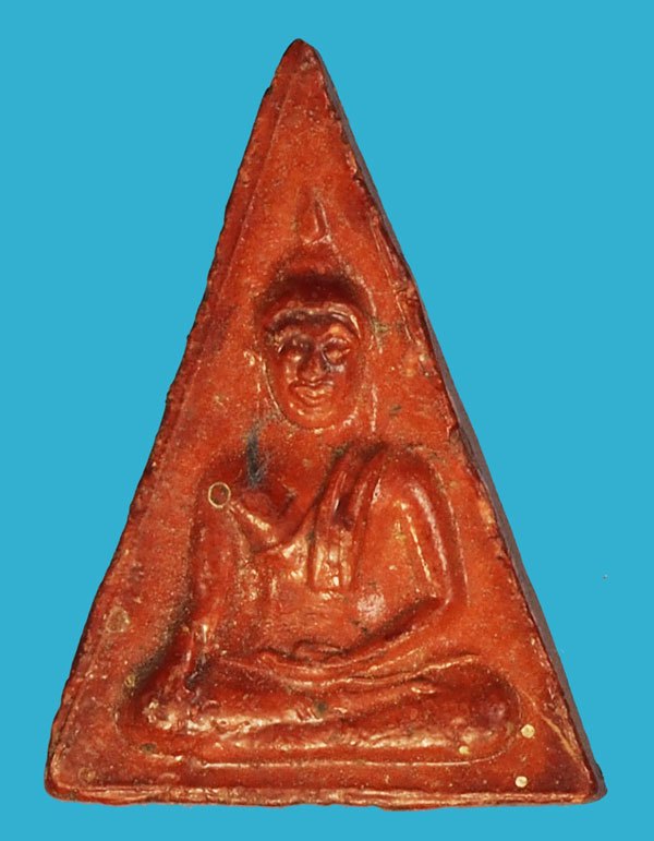 *37740 พระนางพญาเคลือบเเล็ค หลังยันต์ หลวงพ่อแพ วัดพิกุลทอง สิงห์บุรี ปี 2506 เนื้อดิน 82