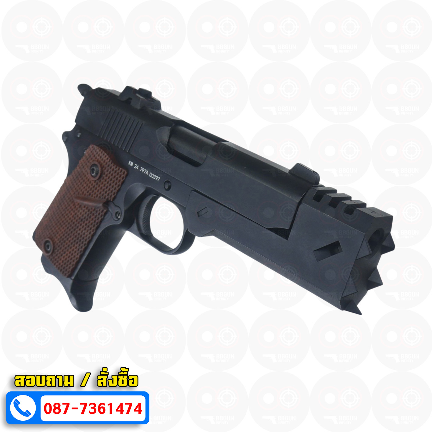 บีบีกันอัดแก๊ส DETONICS .45 Chisato's - Double Bell 797A BB GUN