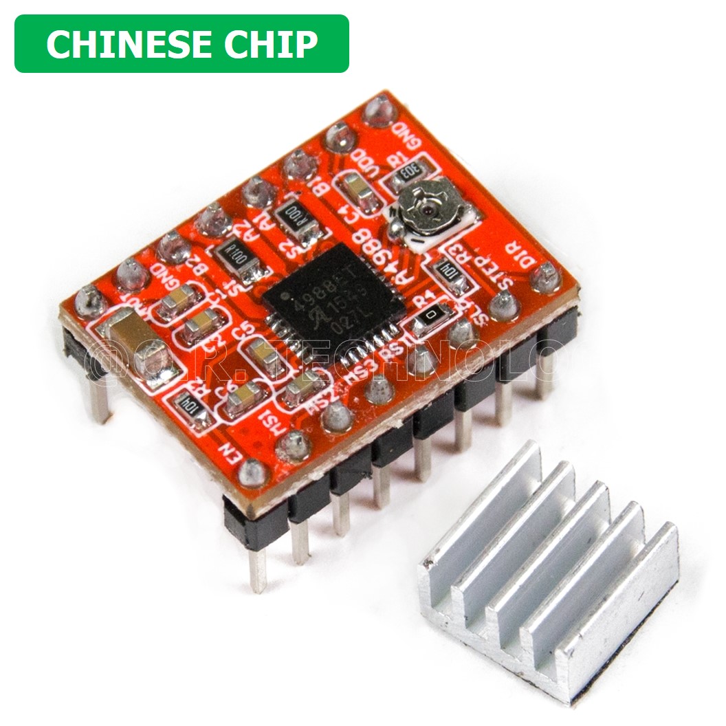 (1ชิ้น) 3A115 Chinese Chip A4988 ไดร์ฟสเต็ปเปอร์มอเตอร์ Stepper Motor Driver (with Heat sink 1.5A)