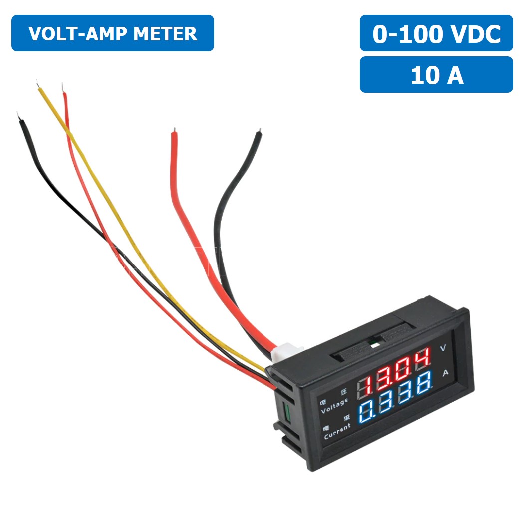 (1ชิ้น) M4430 DC 0-100V 10A เครื่องวัดแรงดัน และกระแสไฟฟ้า LED Voltmeter Current meter Ammeter Dual Digital Meter