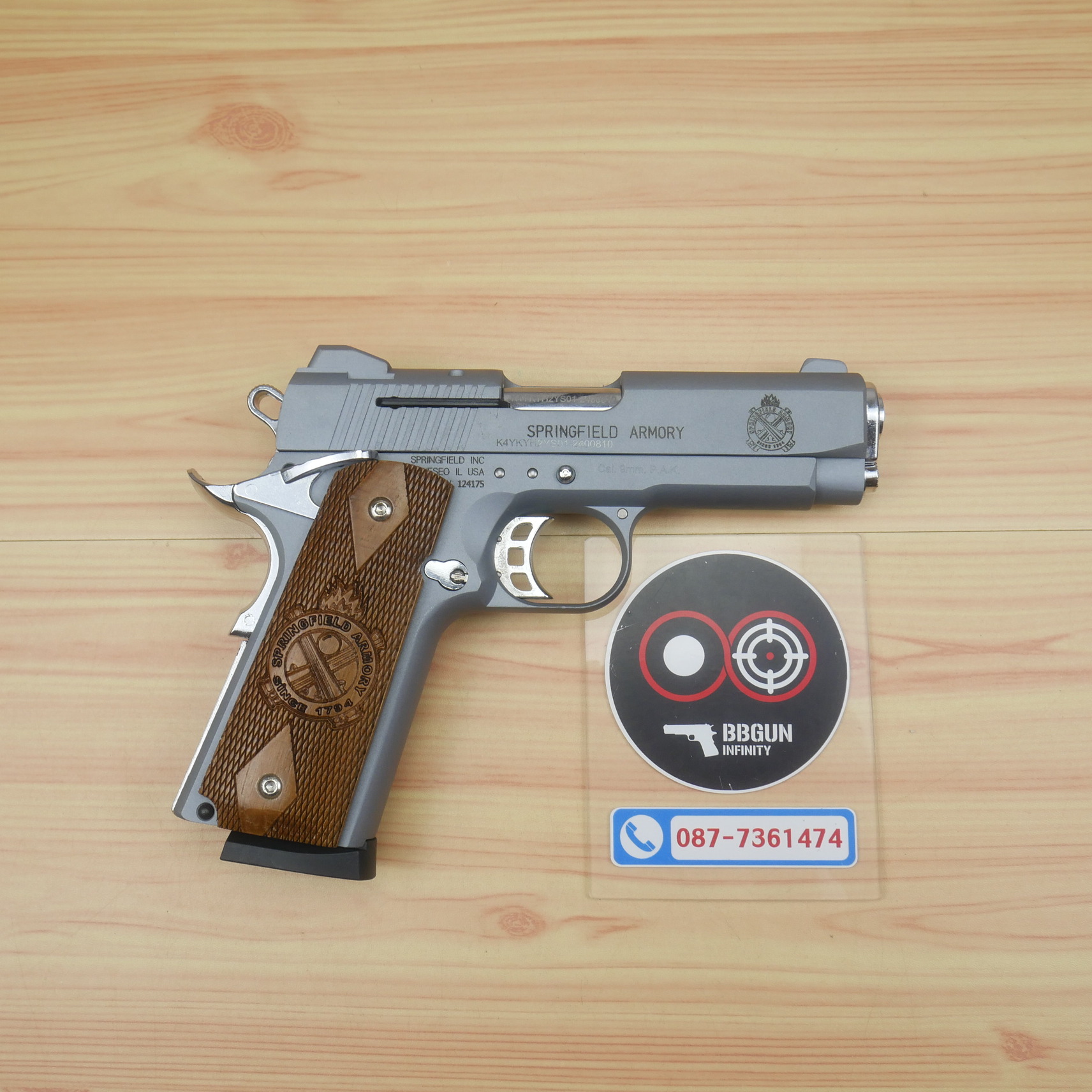 แบลงค์กัน KUZEY M1911 SPRINGFIELD ARMORY สีสโมค 4นิ้ว blank gun