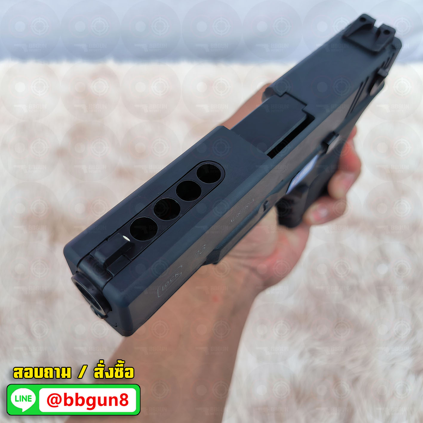 บีบีกันอัดแก๊ส Glock 23 Gen 3 (Full Auto) - WE (Black) BB GUN
