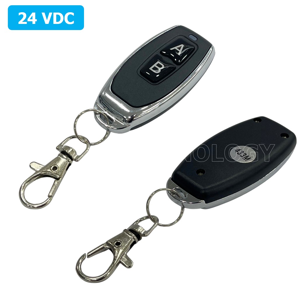 (1ชิ้น) BA318 รีโมทควบคุม 2 ปุ่ม AB พร้อม รีเลย์ 24VDC 2ช่อง ความถี่คลื่น 433MHz 24V 2CH Relay Module Wireless Remote Control Switch