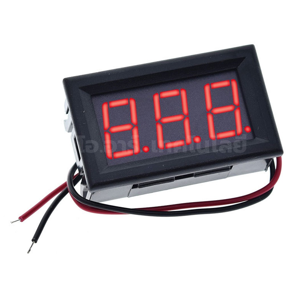 DC063 โวลต์มิเตอร์ กระแสตรง DC 5-120V แบบ 2สาย ขนาด 0.56นิ้ว DC Digital Display Voltmeter 5-120VDC 0.56" ตัววัดแรงดันไฟฟ้า หน้าจอวัดไฟ Red/Green/Blue สีแดง/สีเขียว/สีน้ำเงิน