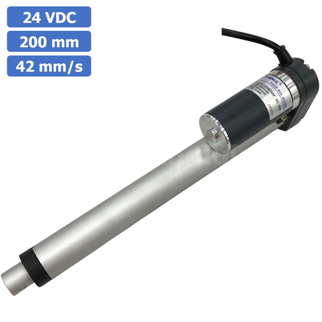 ZGB758 มอเตอร์ก้านชัก ระยะชัก 200mm 42mm/s 24VDC 125N Electric Linear Actuator Putter DC Stroke Length 200mm ZHENGKE พัตเตอร์ไฟฟ้า