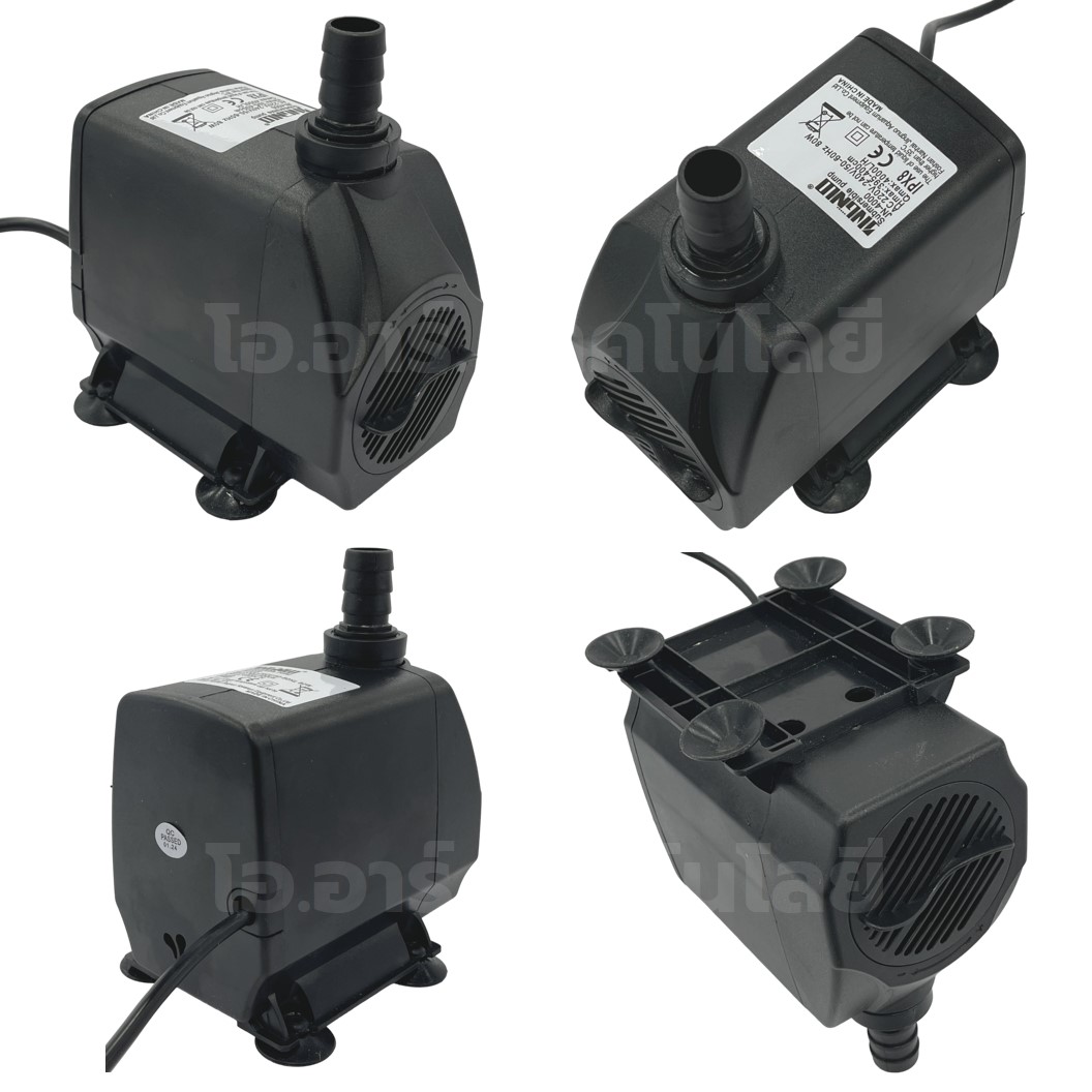 JN-4000 ปั๊มน้ำ ปั๊มแช่ ปั๊มน้ำพุ 220VAC 80W Water pump Submersible Pump JING NUO Hmax 4.0m Qmax 4000L/H JINGNUO
