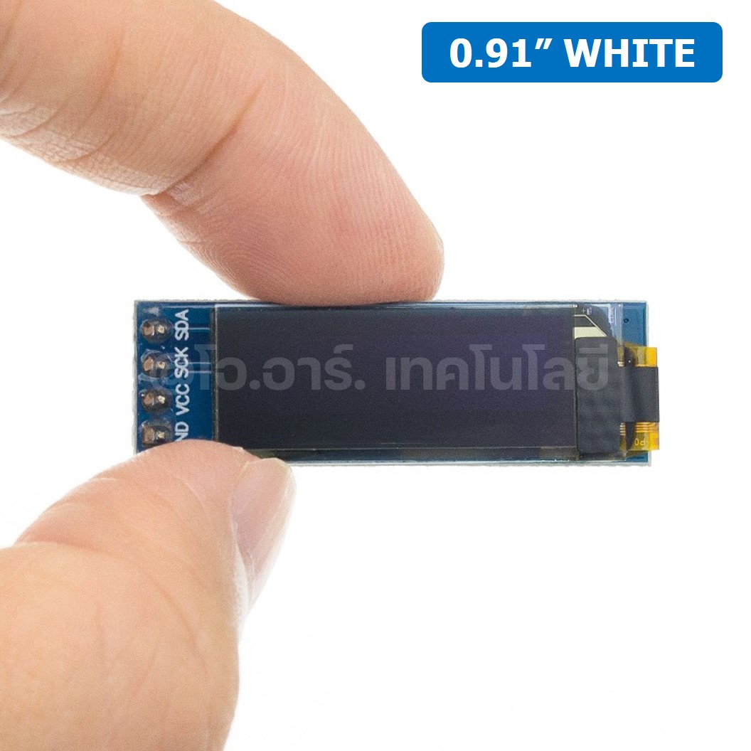 AA408 หน้าจอ OLED 0.91” 128x32 WHITE I2C IIC Serial OLED LCD Display Module SSD1306 Chip จอแสดงผล สีขาว