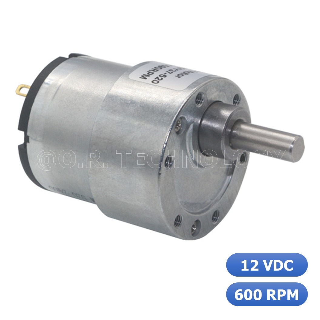 (1ชิ้น) JB024 มอเตอร์ มอเตอร์เกียร์ มอเตอร์อเนกประสงค์ ทอร์กสูง JGB37-520 JGB-520 Motor gear DC12V ความเร็วรอบ 600RPM/MIN (แกนขนาด 6mm, Shaft D)