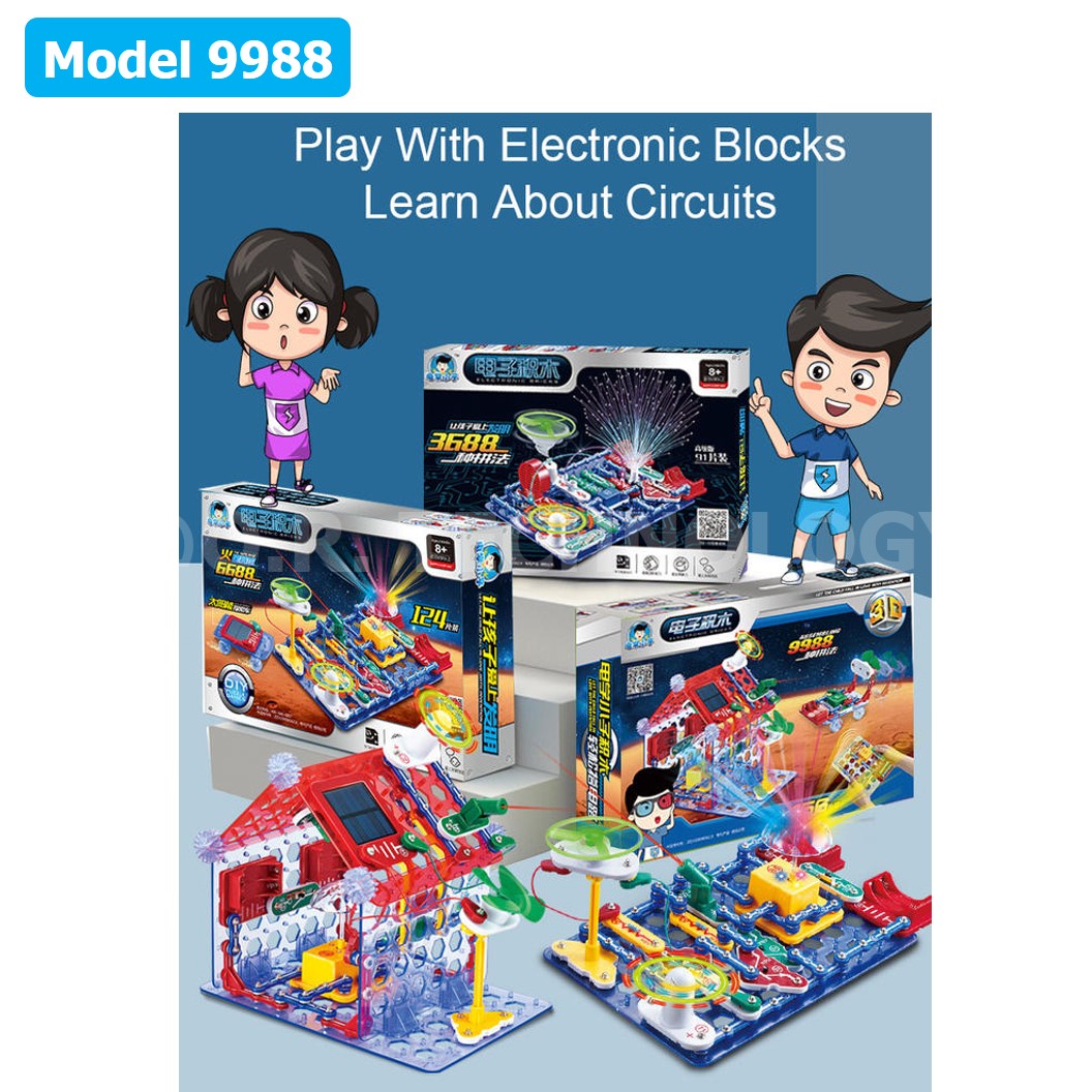 ชุดเรียนรู้ วงจรไฟฟ้าเบื้องต้น Electronic Building Blocks Model 108/112/120/300/560/2088/2288/3688/6688/6699/9988 ชุดส่งเสริมการเรียนรู้ Learning kit