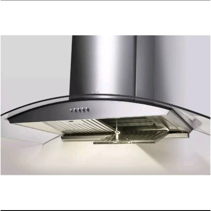 เครื่องดูดควันทรงกระจกโค้ง สเตนเลสสตีลมาพร้อม HONEY COMB BAFFLE FILTER 3 ชั้น MEX รุ่น KV7118BFX90
