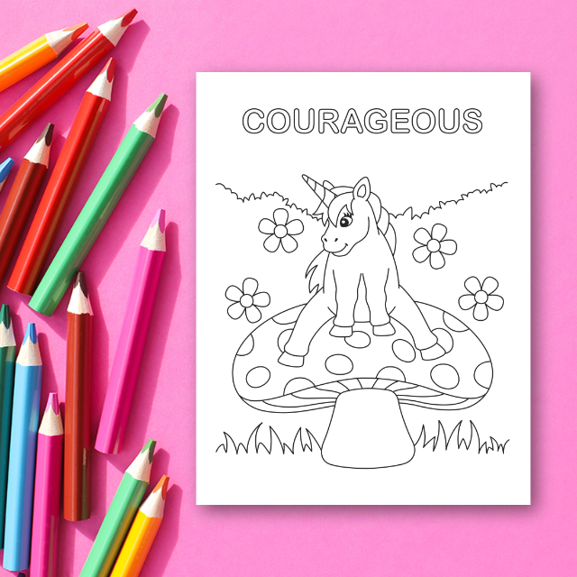 สมุดระบายสียูนิคอร์น Unicorn Coloring Book พร้อมคำพูดบวก