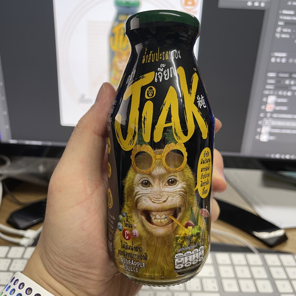 เจี๊ยก น้ำสับปะรด 100% 280 มล. Jiak 100% Pineapple Juice 280 ml.