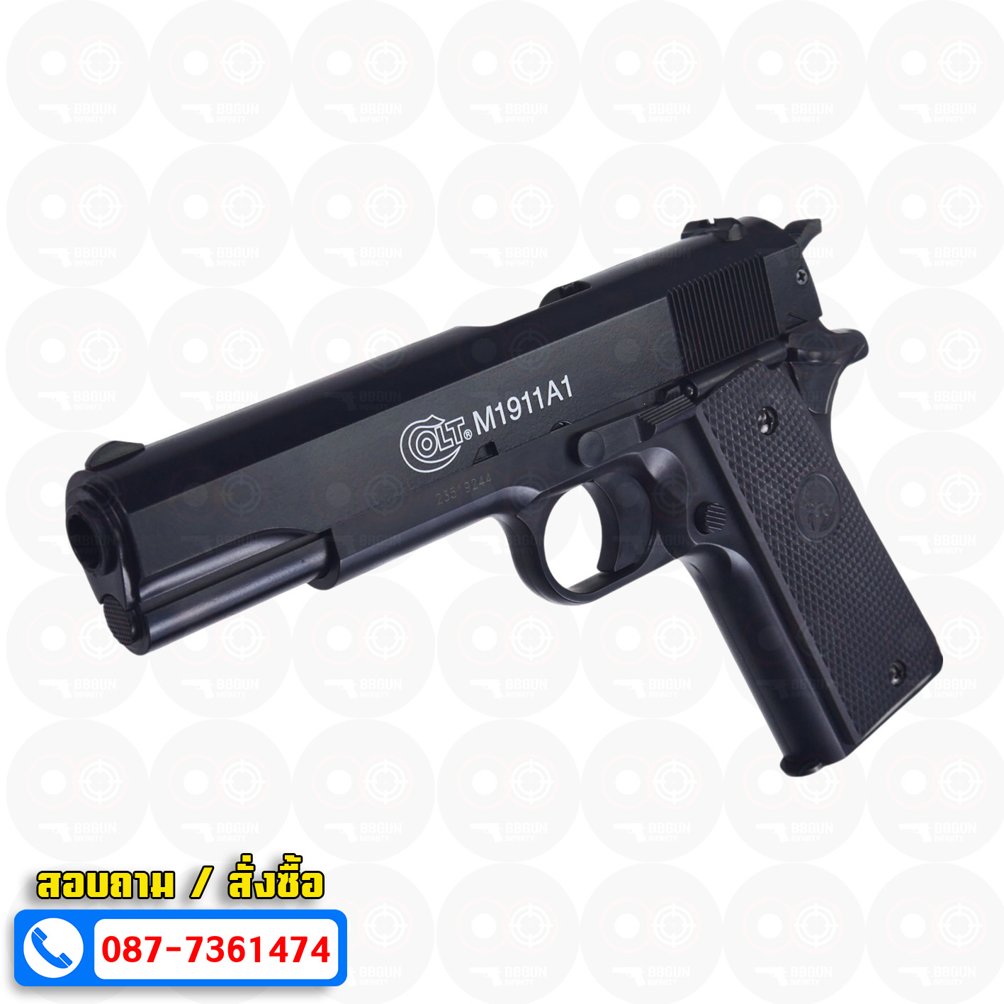 ปืนอัดลมสปริงชักยิงไต้หวัน Cybergun Colt M1911 A1 Spring Action
