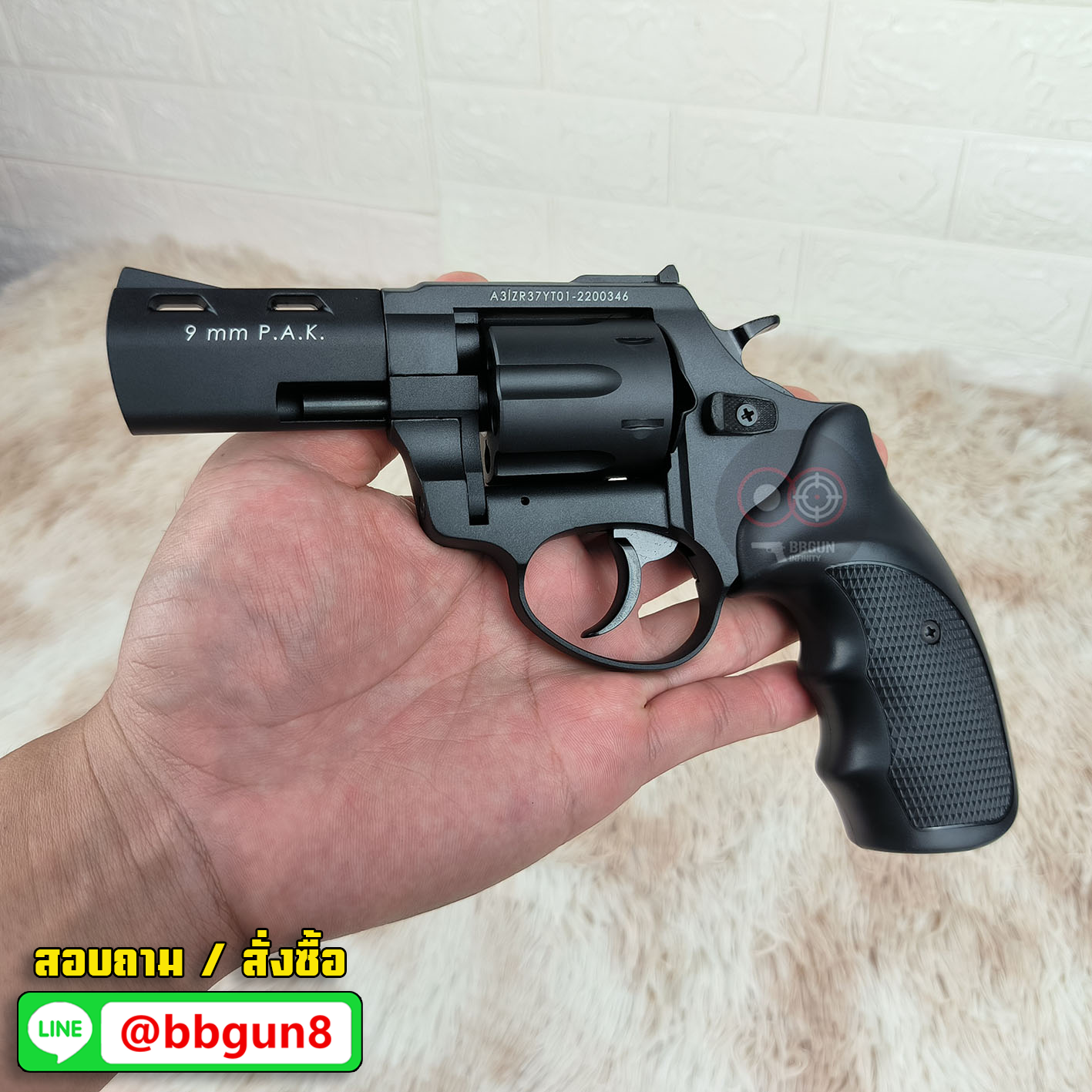 ปืนแบลงค์กันลูกโม่ ยี่ห้อ ZORAKI รุ่น R2 TD 3" สีดำ ลำกล้อง 3 นิ้ว Blank Gun (แถมกล่องใส่ปืน)