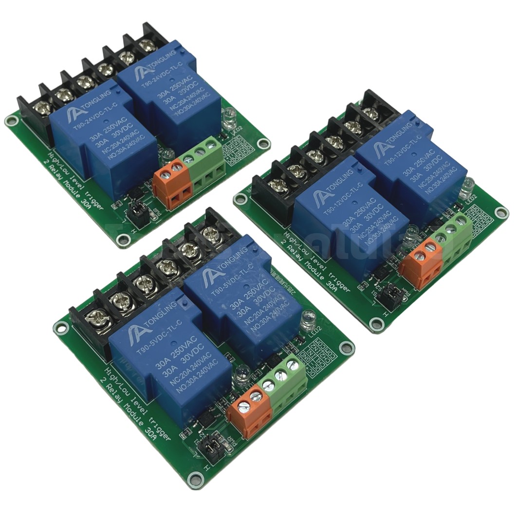โมดูลรีเลย์ 30A 1/2/4ช่อง 5V/12V/24VDC 1/2/4 Channel Relay DC5/12/24V 30A แบบ Active Low/High รีเลย์ isolation Relay Module ทนกระแสสูง