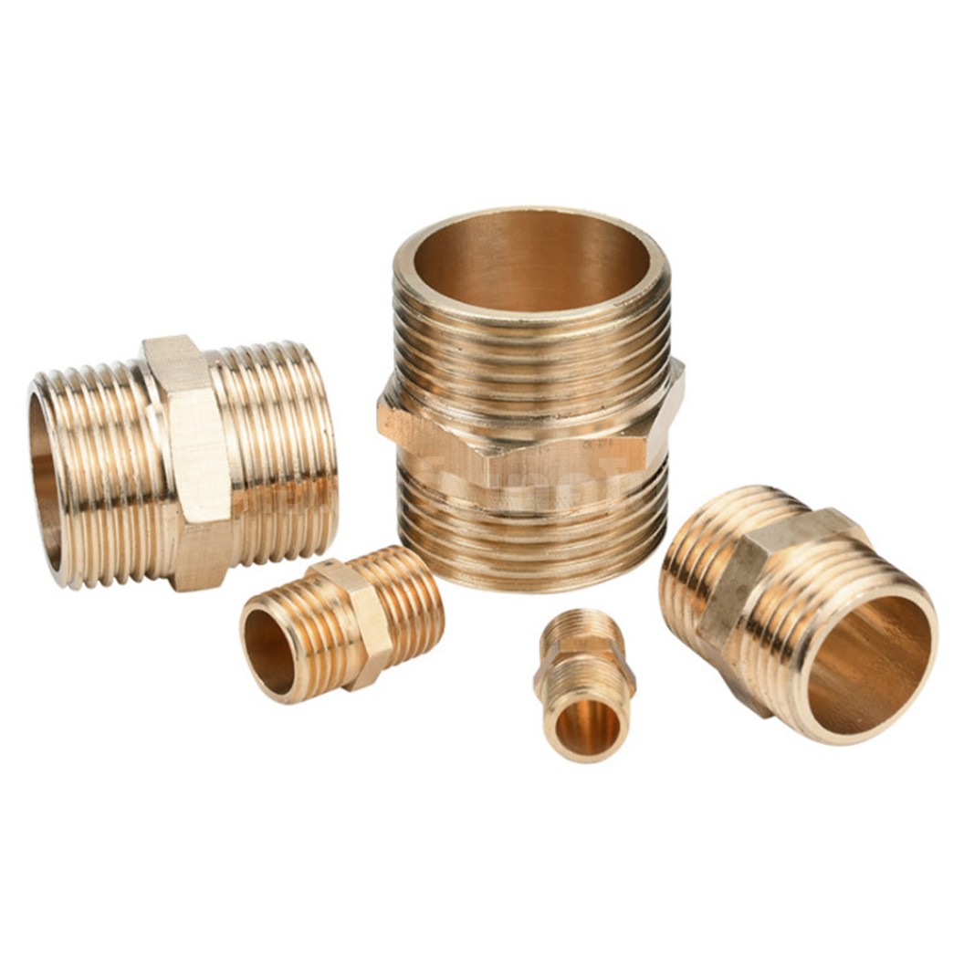 NP-MM นิปเปิ้ลทองเหลือง ผู้-ผู้ เกลียวนอก-เกลียวนอก 1/8"-1" Brass Nipple Male-Male Thread G1/8-G1 นิปเปิ้ล ทองเหลือง ข้อต่อทองเหลืองเกลียวนอก 1หุน-8หุน Air connector Fitting