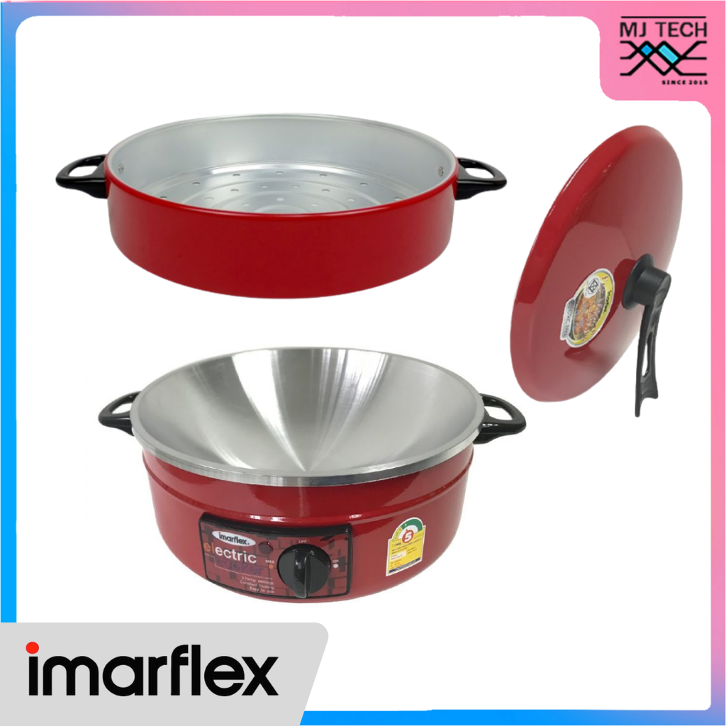 IMARFLEX กระทะไฟฟ้าเอนกประสงค์ พร้อมซึ้ง 1 ชั้น ความจุ 3 ลิตร รุ่น MP-16Q