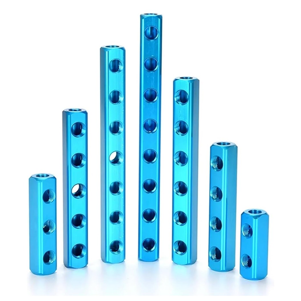 ตัวแยกท่อลม ขนาด 20X20 2F-15F เกลียว 1/4” 2-15ทาง 5-18พอร์ต Air Hose Manifold Block Splitter Base Socket Pneumatic ข้อต่อแยกท่อลม