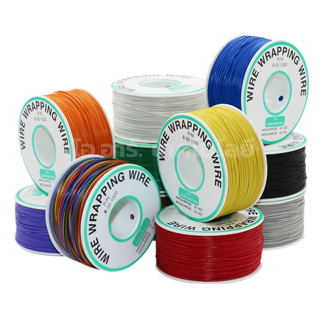 C30AWG สายไฟ สายเชื่อมต่อวงจร ความยาว 250เมตร ขนาด 30AWG Single Core Cable Wire Wrapping AWG30 สายจัมเปอร์ Jumper wire Conductor สายไฟเล็ก