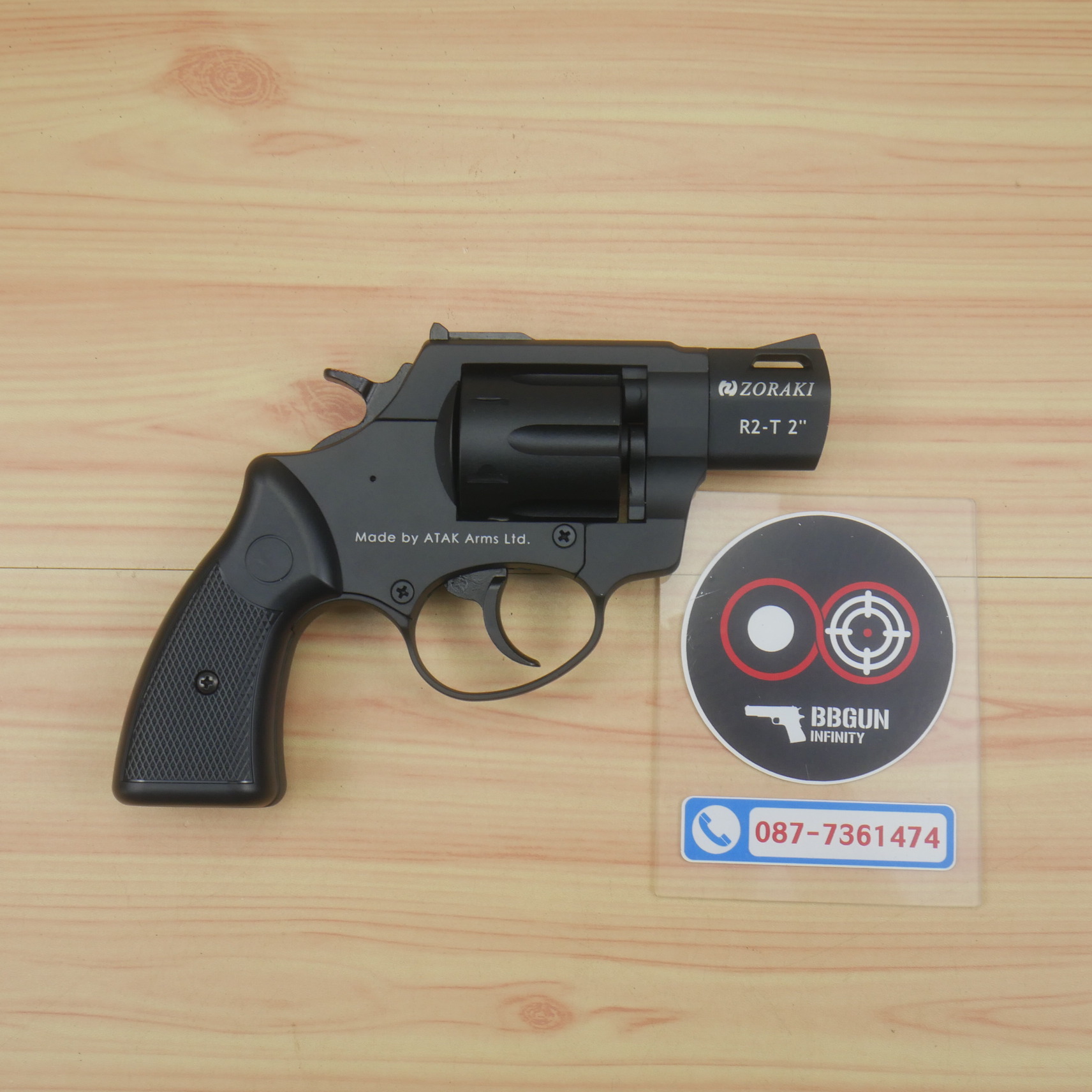 BLANK GUN ZORAKI รุ่น R2-T 2" แบลงค์กันลูกโม่ 2 นิ้ว สีดำ (แถมกล่องใส่ปืน)