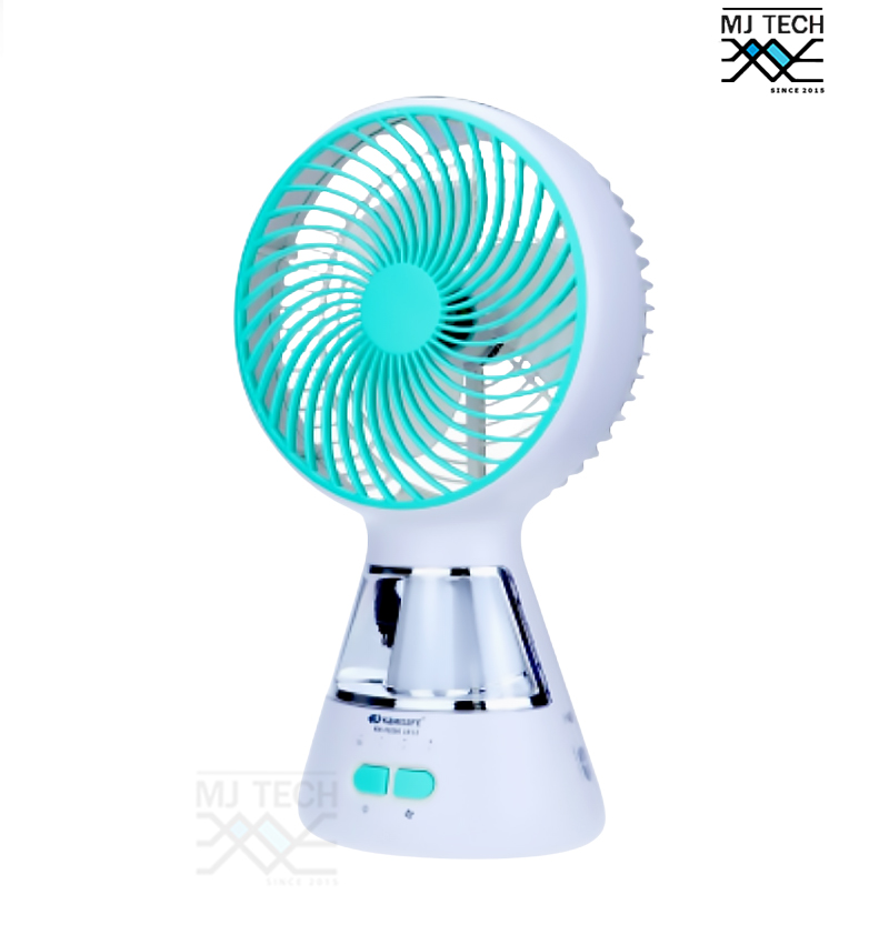 Kamisafe พัดลมตั้งโต๊ะ พัดลม ไร้สาย พกพา พร้อมไฟ LED (ปรับไฟได้ 2 ระดับ) รุ่น KM-F0296