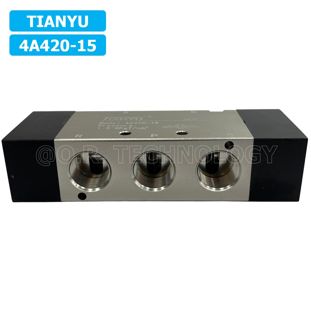 (1ชิ้น) 4A420-15 วาล์วควบคุมด้วยลม 2 ข้าง 5/2 Single Air Control Valve Pneumatic TIANYU
