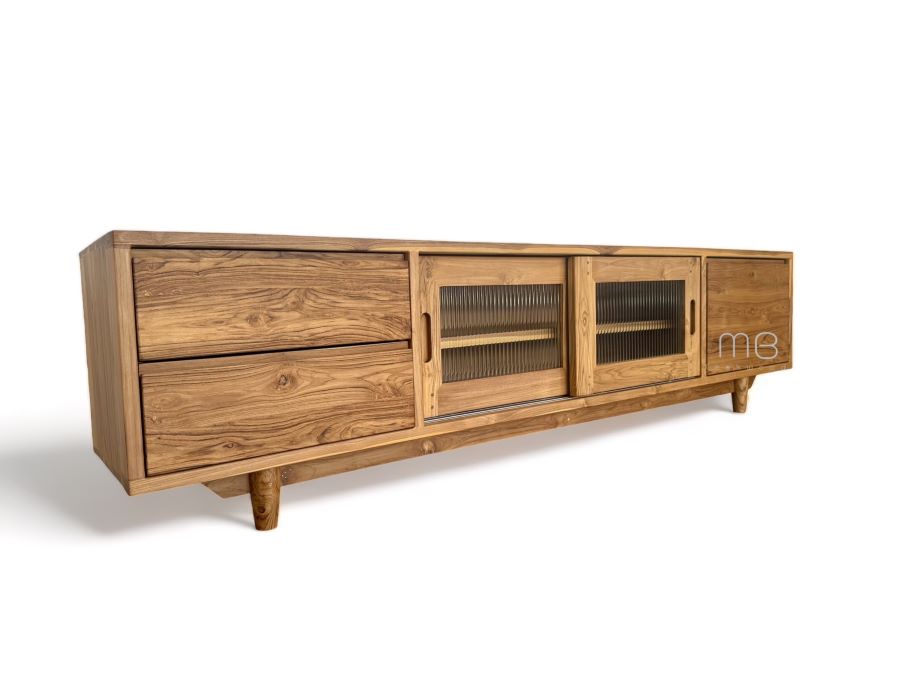 ตู้วางทีวีไม้สัก