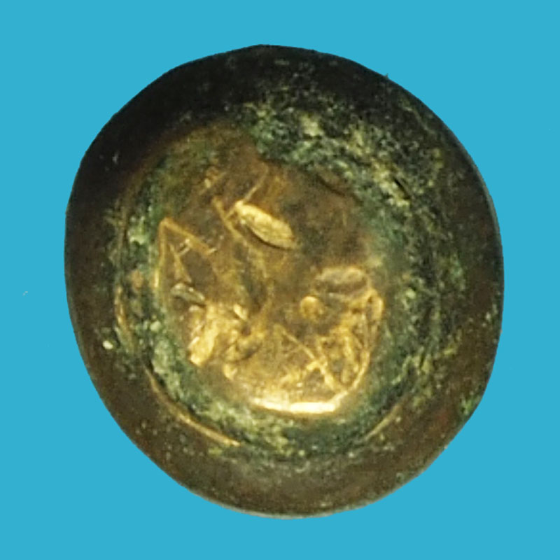 ขายแล้ว*37903 หัวนะโม ลงถมดำ เนื้อทองแดง เก่ามีอายุ ไม่ทราบที่ และปีสร้าง 12