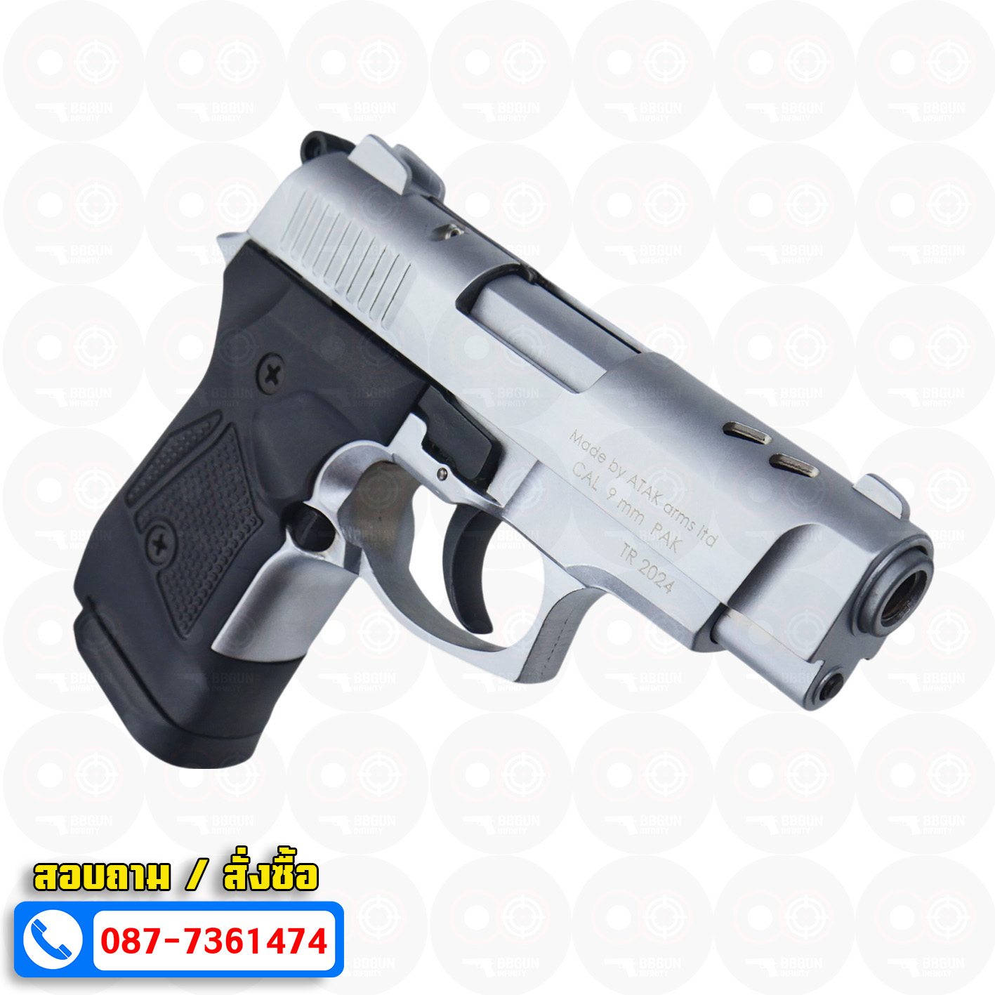 Blank GUN Zoraki 2914 - TD เงินด้าน แบลงค์กัน Semi Auto (แถมกล่องปืน)