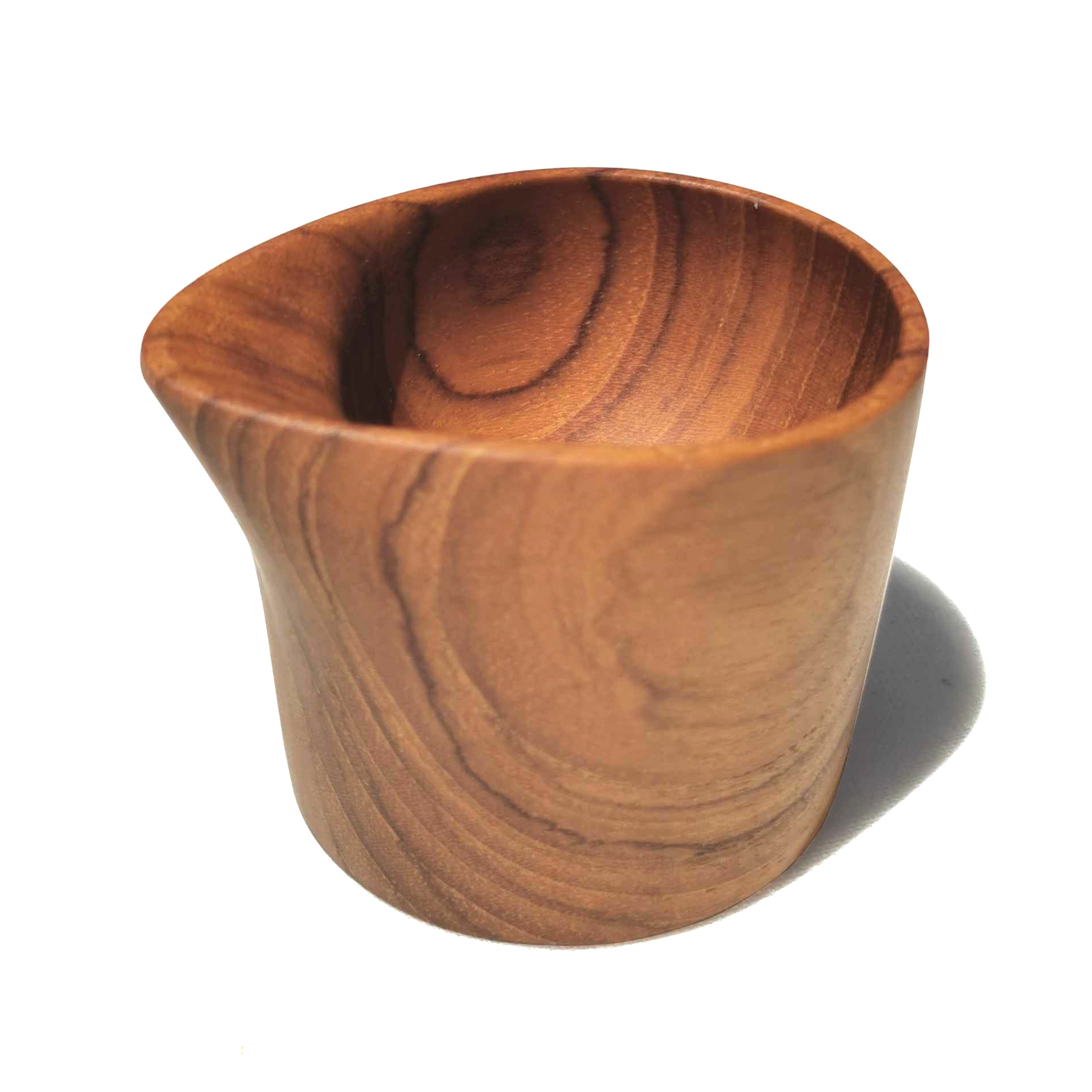 กูปรี แก้วมีปากไม้สัก เล็ก จิ๋ว น่ารัก KOUPREY Cute Small Brown Teak Wood Beaker Glass Cup Mug