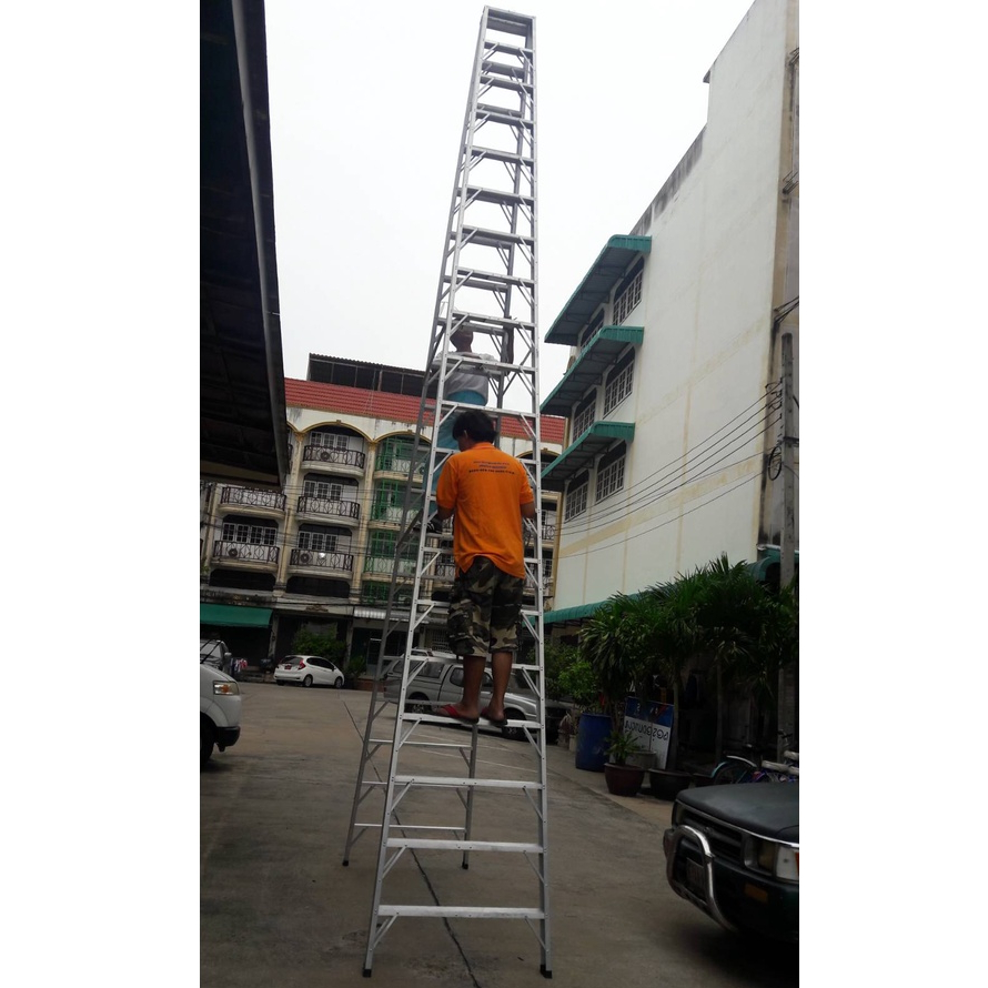 บันไดอลูมิเนียม 13-20 ขั้น ขาใหญ่ขึ้น-ลงได้ 2 ทาง รุ่นหนาพิเศษ (ราคารวมแวท) หนาเต็ม มั่นใจ ปลอดภัยสูง บันไดพับ