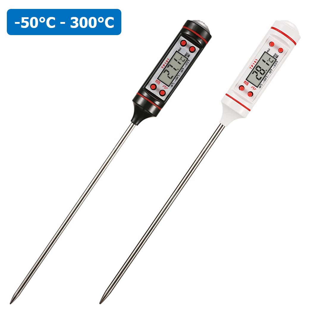 TP101 สีขาว white เครื่องวัดอุณหภูมิ เทอร์โมมิเตอร์ Thermometer (-50°C-300°C) ที่วัดอุณหภูมิอาหาร แบบปากกา