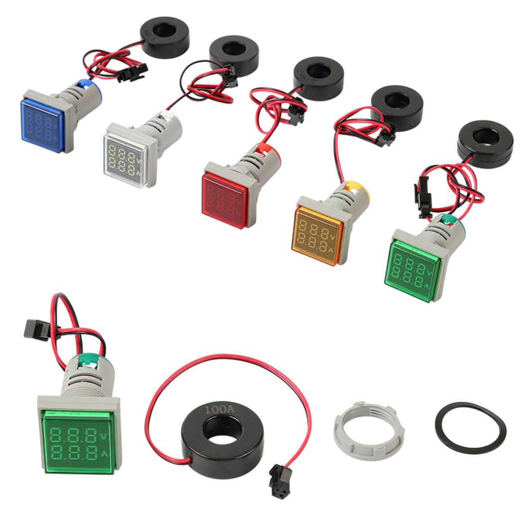 AD16-22FVA(AD101-22VAMS) โวลต์-แอมมิเตอร์ AC 50-500V 0-100A AC Digital Display Volt-Amp Meter AD101-22VAMS โวลต์มิเตอร์ แอมป์มิเตอร์ Voltmeter Ammeter Indicator สีแดง/สีเขียว/สีเหลือง/สีน้ำเงิน/สีขาว Red/Green/Yellow/Blue/White