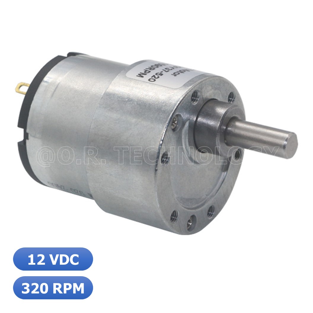 (1ชิ้น) JB023 มอเตอร์ มอเตอร์เกียร์ มอเตอร์อเนกประสงค์ ทอร์กสูง JGB37-520 JGB-520 Motor gear DC12V ความเร็วรอบ 320RPM/MIN (แกนขนาด 6mm, Shaft D)