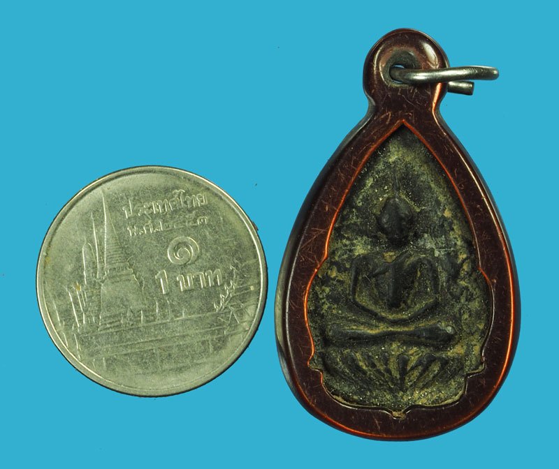 ขายแล้ว*40474 พระพิมพ์สมาธิ เนื้อดินเก่าพอมีอายุ เลี่ยมพลาสติกเก่าวินเทจ ไม่ทราบที่ 3