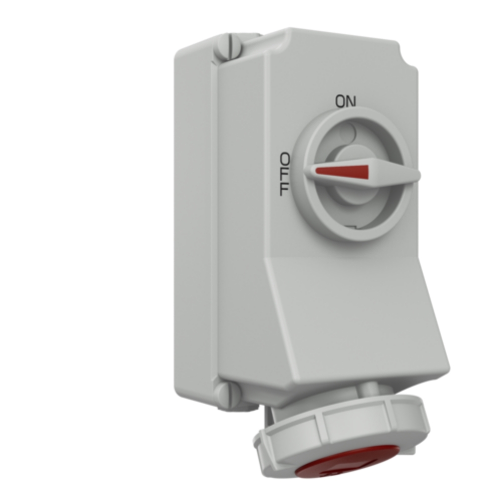 5605A MENNEKES ปลั๊กตัวเมียติดผนัง พร้อมสวิทว์และ DUO-Interlock (3P+E) 32A 400V IP67