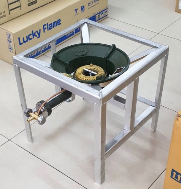 ชุดหัวเตาแม่ค้า หัวเร่ง KB5 ขาเหลี่ยมกลาง ขนาด 40x40x40 ซม.พร้อมอุปกรณ์ครบชุด