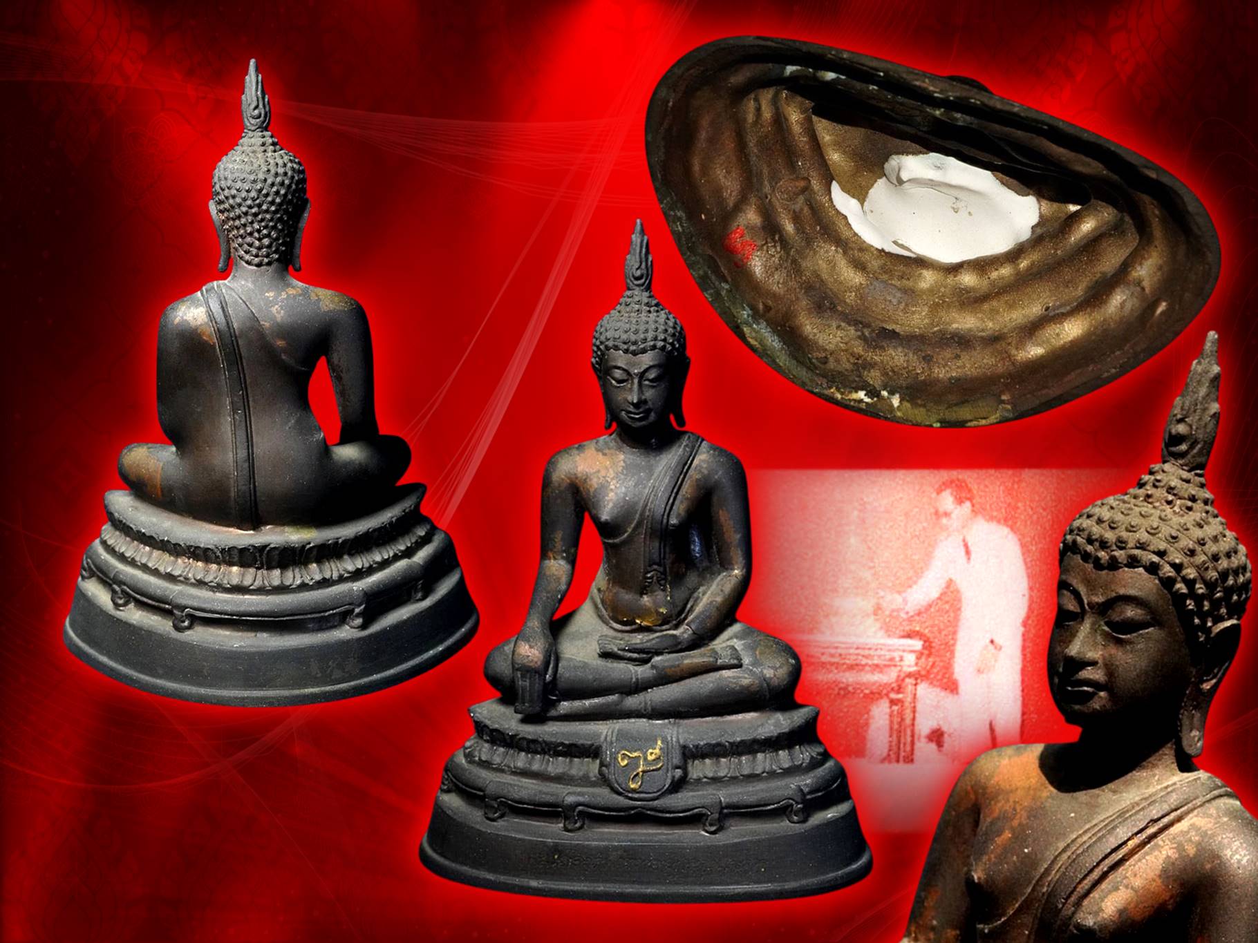 พระบูชาสมเด็จพุทธญาณนเรศวร์ วัดญาณสังวราราม ปี 2529 เนื้อโลหะรมดำ ขนาดหน้าตัก 3 นิ้ว ซึ่งจำลองจากองค์พระประธานในพระอุโบสถวัดญาณสังวราราม จ.ชลบุรี