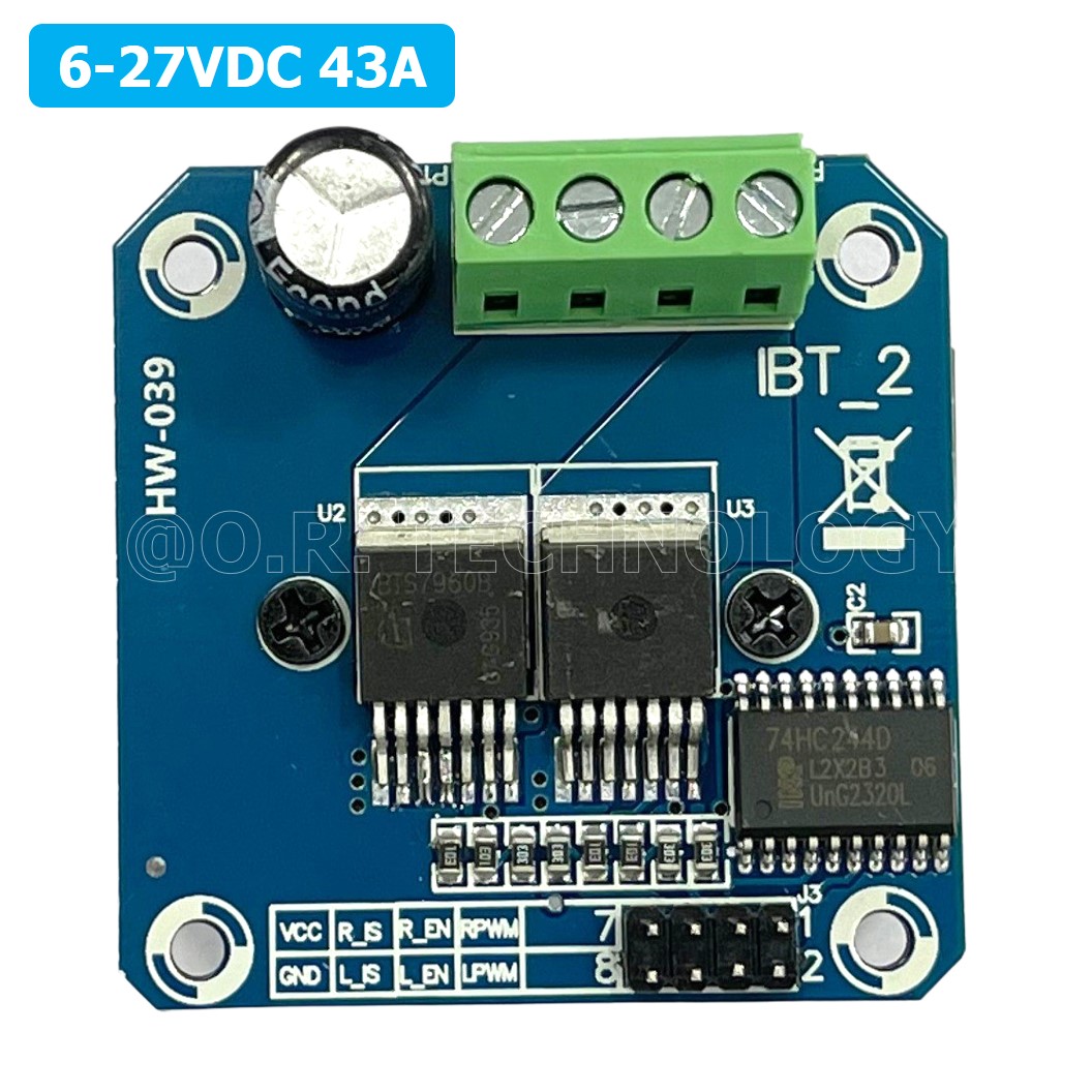 (1ชิ้น) NA105 โมดูลขับมอเตอร์ 6-27VDC 43A High Power Motor Driver BTS7960 ไดร์ฟมอเตอร์ กระแสสูง
